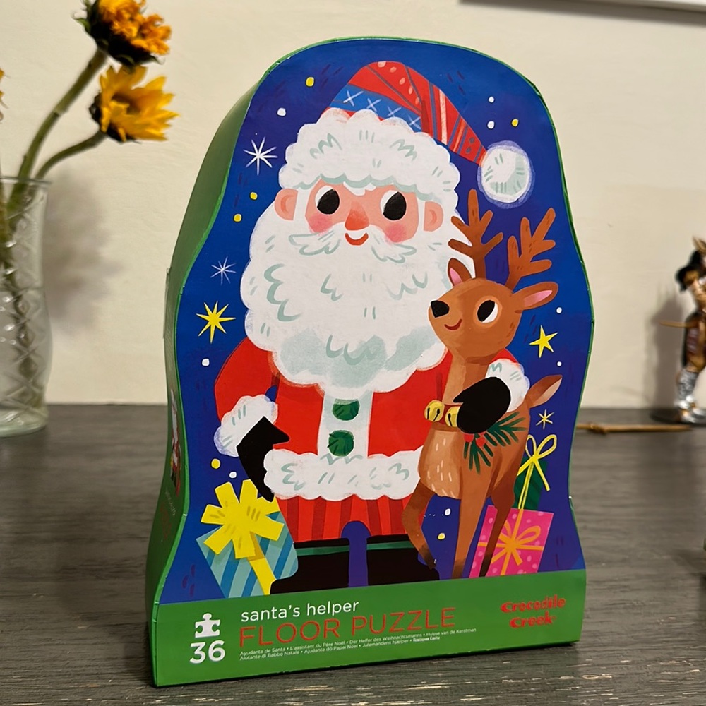 Crocodile Creek Floor Puzzle Christmas Santa’s Helper 36 PC Brand New